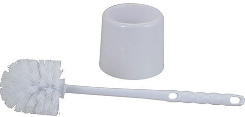 White Toilet Bowl Cleaning Brush with Storage Cup - Parish Supply
