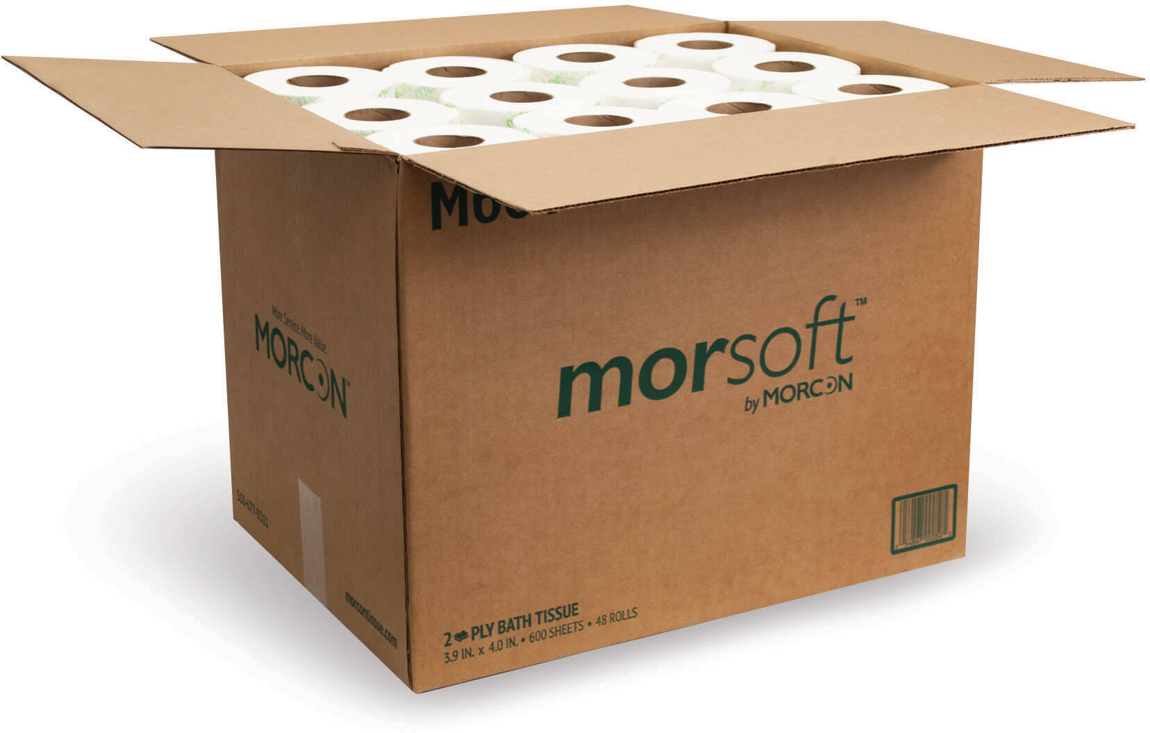 Morcon M600, 600 Sheet 1-Ply Morsoft® Toilet Paper Roll (48/case)