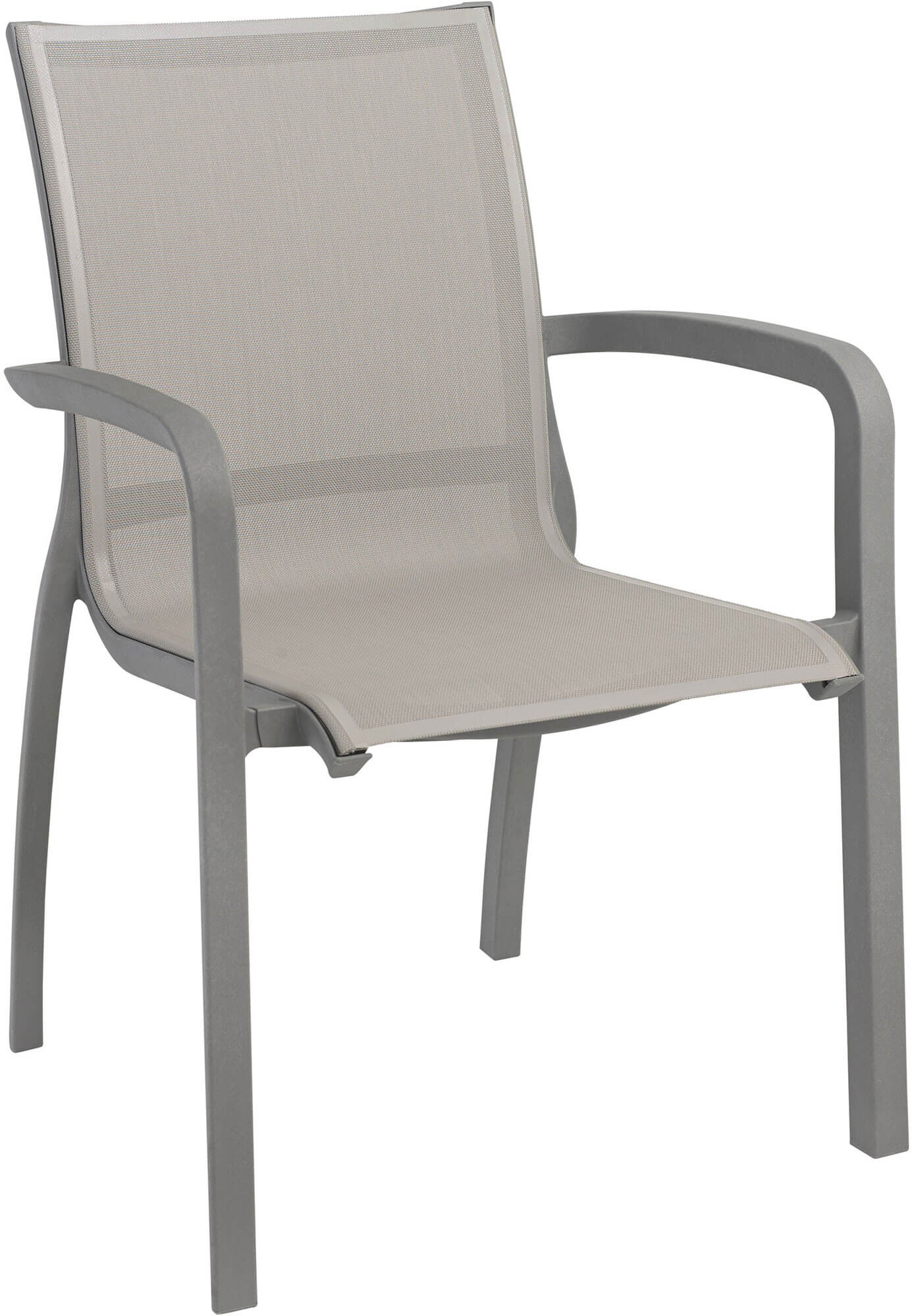 Grosfillex UT646289, Indoor / Outdoor Sunset Stacking Armchair, Gray