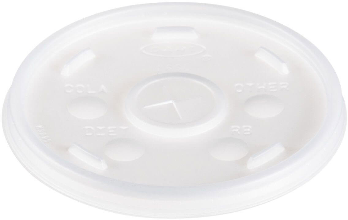Dart 16SL, Straw Slot Lids for 12 - 24 oz Foam Cups, White (1,000