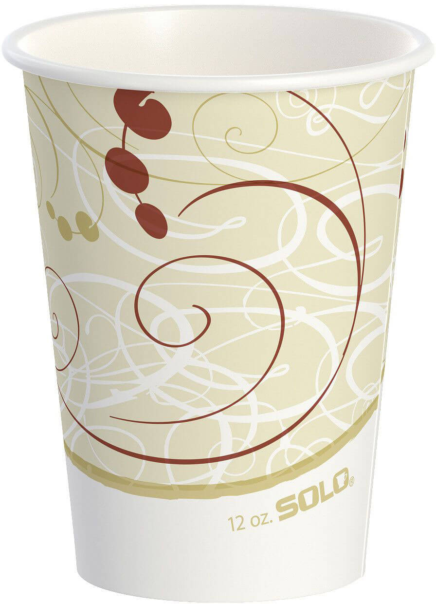 Solo 412WN-2050 White Poly Paper Hot Cup - 12 oz. - 1000/Case