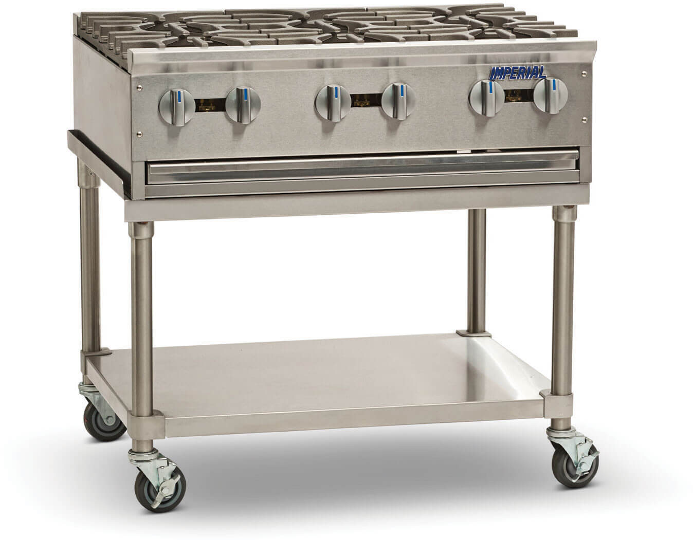 Imperial IHPA-10-60 10 Burner Countertop Gas Hotplate / Range with Manual  Controls - 320,000 BTU