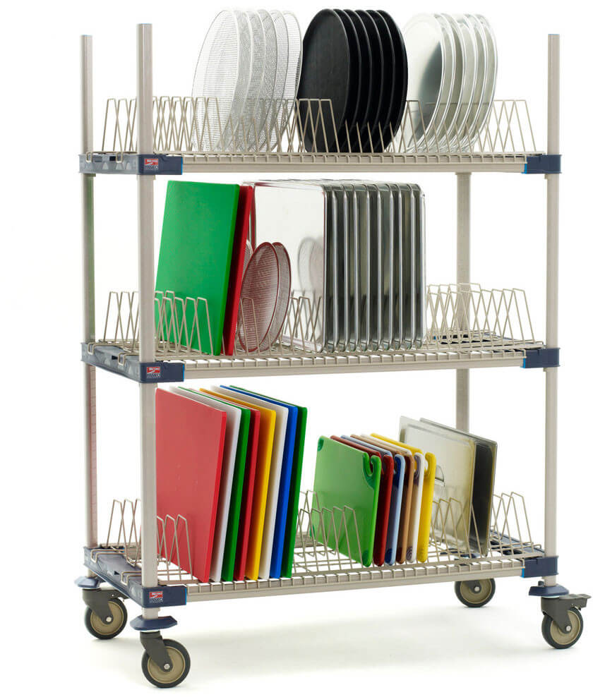 MetroMax i PR48VX4 Mobile Drying Rack with Two Tray Racks and Two