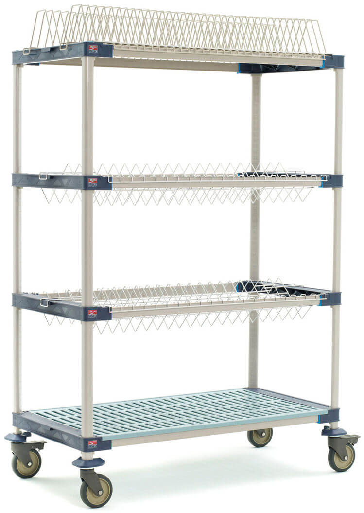 MetroMax i PR48VX4 Mobile Drying Rack with Two Tray Racks and Two