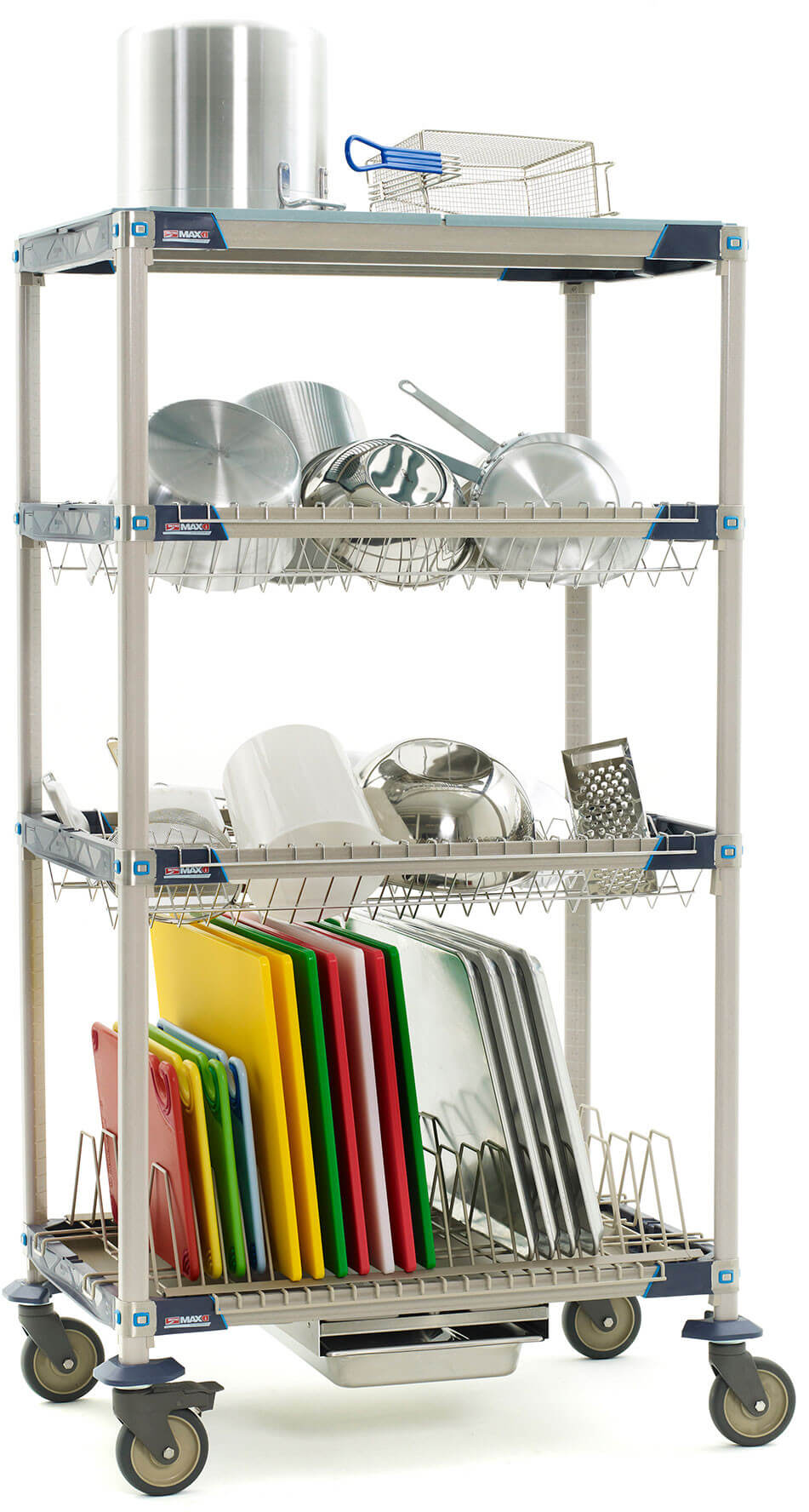 MetroMax i PR48VX4 Mobile Drying Rack with Two Tray Racks and Two