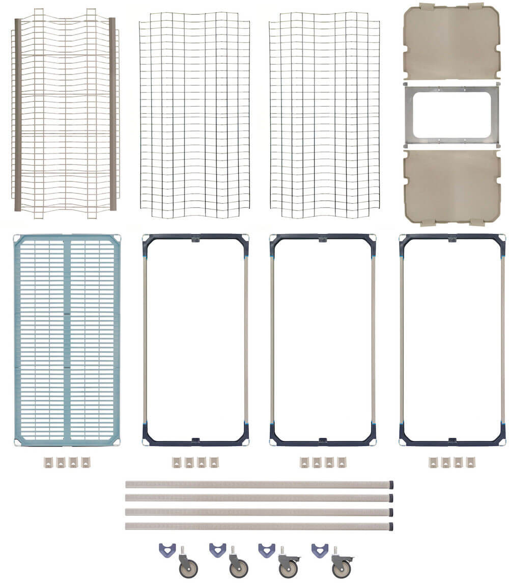 MetroMax i Mobile Drying Rack with Three Tray Racks and Drip Tray