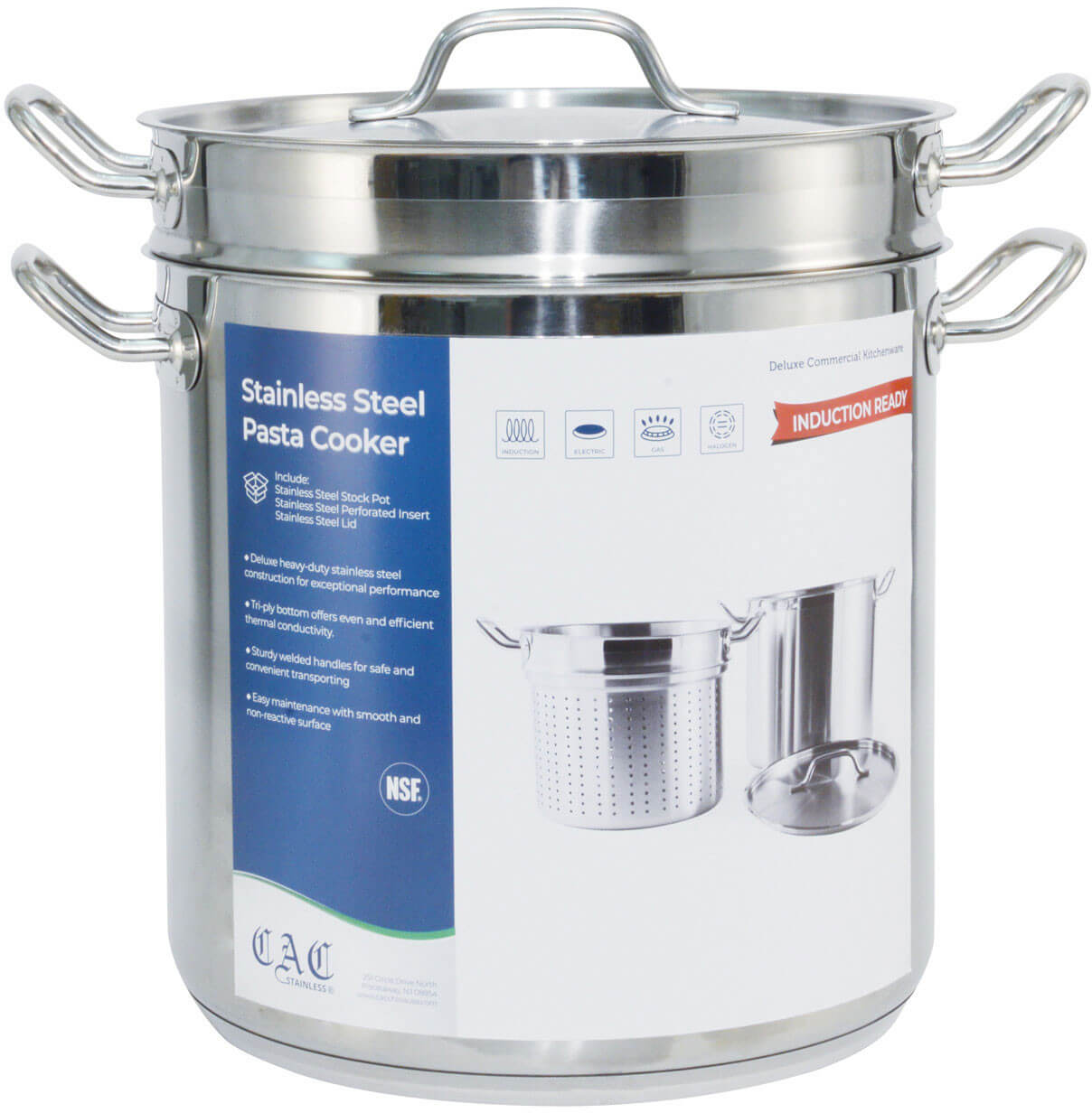 Stock-Pot 20 Qt Stainless Steel Commercial Heavy Duty Steamer Pot