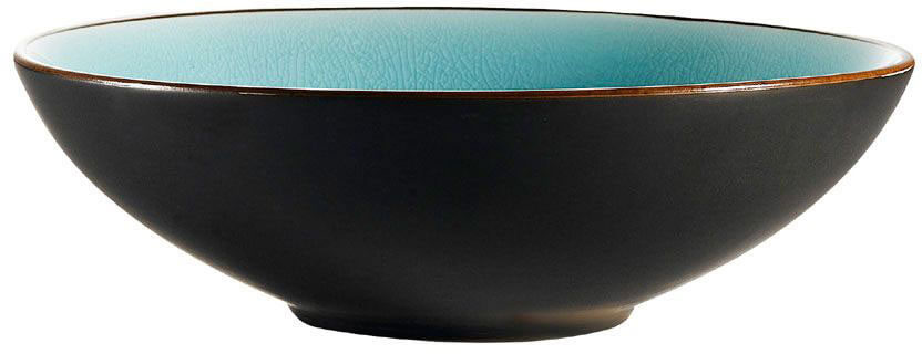 CAC 666-39-BLU, 40 oz Japanese Style Ceramic Salad Bowl