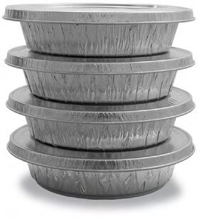 HFAinc 862FL-250, 2 1/4 Lb Aluminum Foil To-Go Container w/ Lid