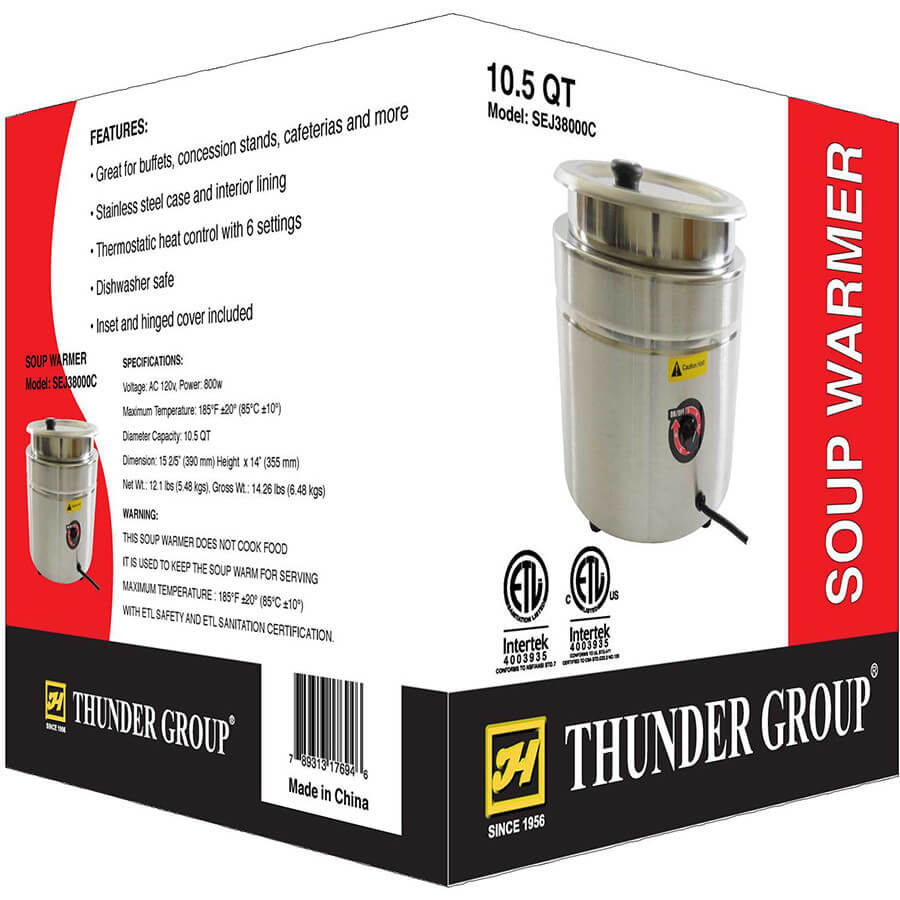 Thunder Group 10.5 Qt Countertop Food/Soup Kettle Warmer