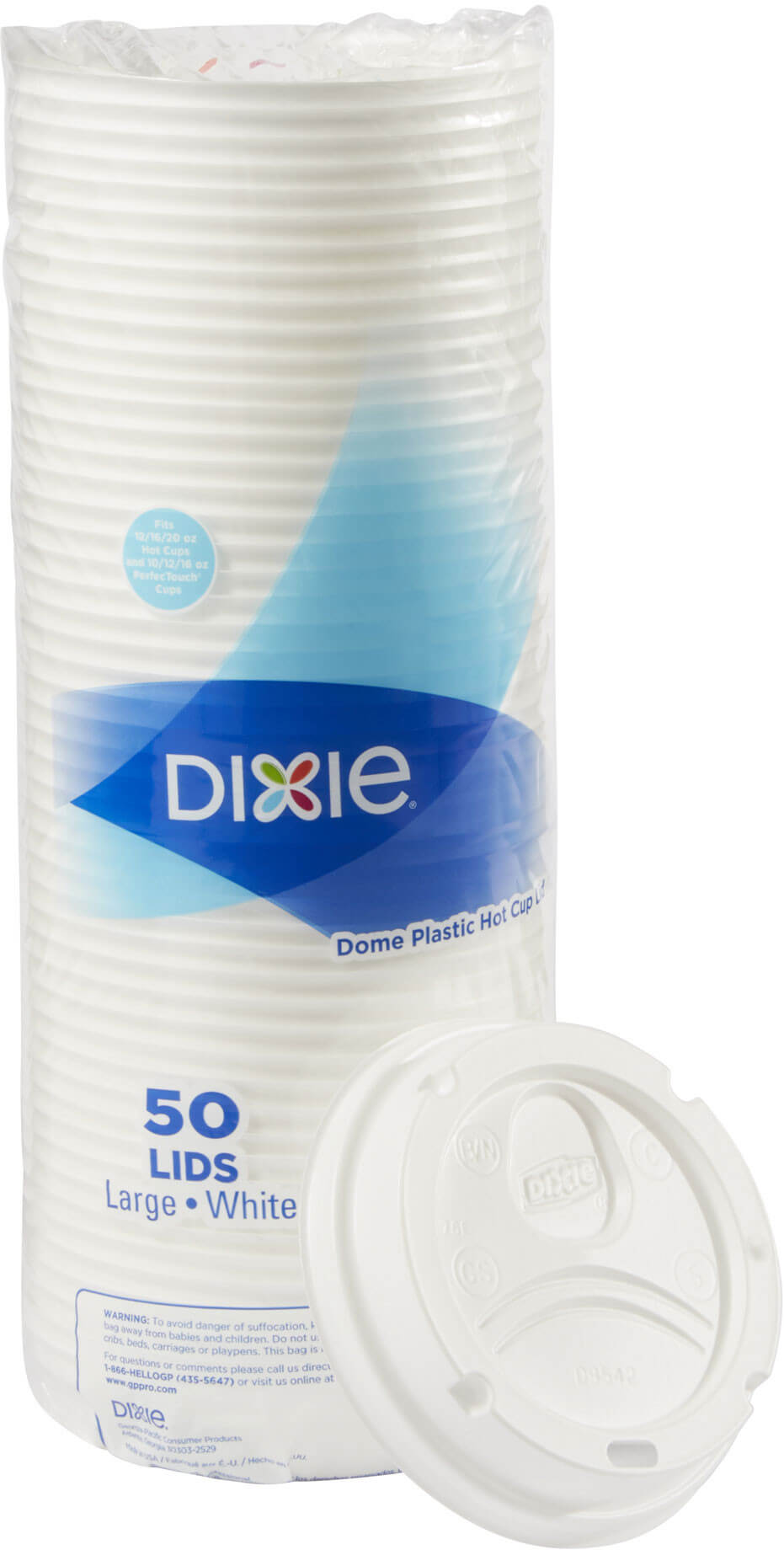 Dixie 9542500DX, White Paper Hot Cup Lids for Select Dixie