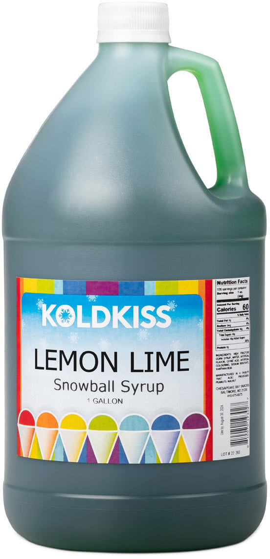 Koldkiss FLLG-4, 1 Gallon Lemon Lime Shaved Ice Syrup (4/case)