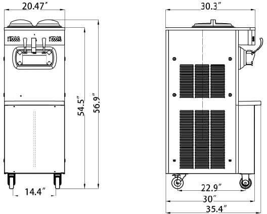 PASMO America S970FA2, Commercial Soft Serve Machine, (2) 9.5 Quart
