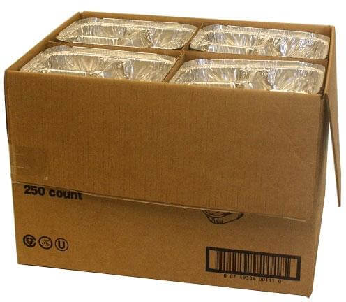 HFAinc 2345-35-250W, 3-Compartment Aluminum Foil To-Go Container w