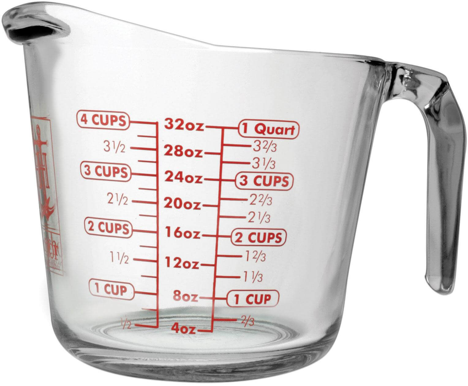 Anchor Hocking 55178L20, 1 Quart Glass Measuring Cup (3/case)