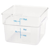 Winco Storage Container, White Polypropylene, Square, 18 Quart