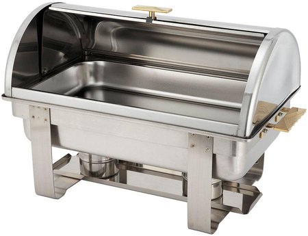 Winco 603 7-Quart Madison Oval Stainless steel Chafing Dish with Roll Top 