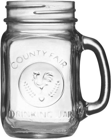 Libbey Oz Glass County Fair Drinking Jar Mason Jar W