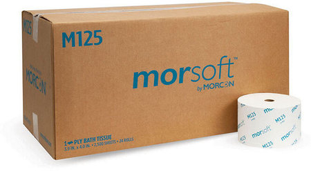 Morcon M125, 2,500 Sheet 1-Ply Morsoft® Toilet Paper Roll (24/case)