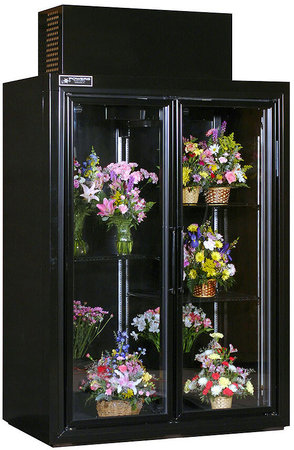 powers fs52sdhc 2 door swinging floral cooler black